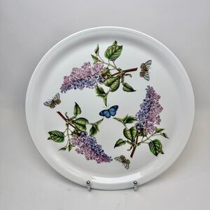 Portmeirion Botanic Garden 12” Serving Platter Cake Plate Lilacs and Butterflies